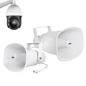 DSPPA Outdoor Surveillance Visual Broadcasting Active IP PoE Horn Speaker With Camera