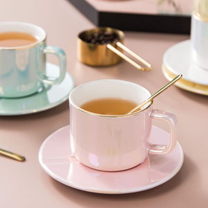 Vasos y Platos Desechables de Café de 150 ml con Bandeja y Cuchara, Diseño Moderno de Dibujos Animados, para Fiestas, Aptos para Microondas y Lavavajillas - Product Image 2