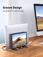 UGREEN Support vertical pour ordinateur portable Bureau double station d'accueil en aluminium compatible avec le support pour ordinateur portable Bureau réglable