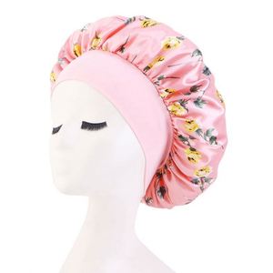 Bonnet en satin à large bande imprimé fleurs roses – Bonnet de nuit pour femme, idéal pour les voyages et les soirées, cadeau pour petite amie, toutes saisons - Product Image 5