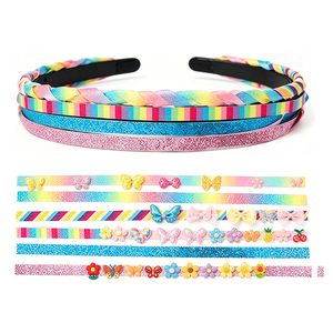 Kit de loisirs créatifs pour enfants : Bandeau DIY, fleurs en mousse licorne arc-en-ciel, ruban à paillettes – Cadeau d'anniversaire, pack de jouets - Product Image 3