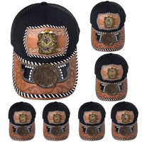 Gorra de Béisbol Unisex con Logo 3D de Metal Estilo Occidental, Gorra de Malla de Mezclilla y Lona Informal y Moderna para Pesca y Playa