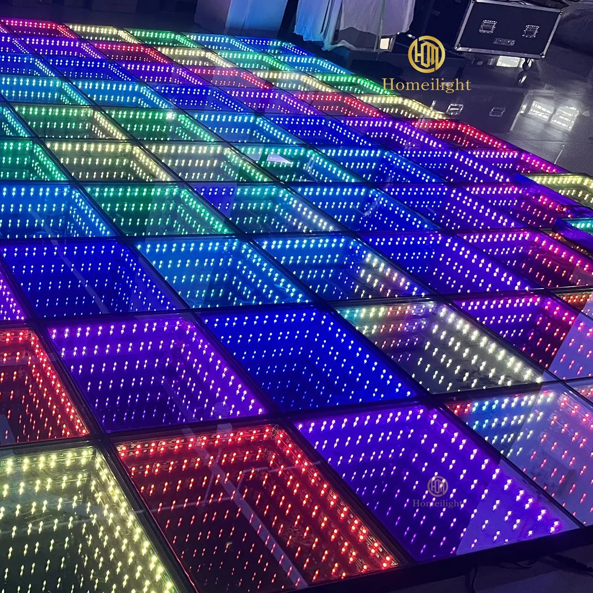 3D Mirror Dance Floor Remote Control Deep Tunnel Panels For Stage Event Rental