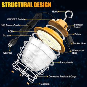 IP65 100W <b>LED</b> Pro Temporary <b>Work</b> <b>Light</b> 5000K 360 Beam Angle Aluminum Alloy ETL DLC Certified Hanging Construction Lighting - Product Image 5