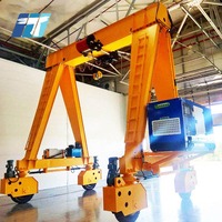 Grue portique mobile à poutre simple à roues sur pneus électriques 5, 10, 15, 20 tonnes pour atelier et extérieur