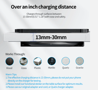 Chargeur sans fil intelligent dissimulé sous le bureau avec ports Type-C et AC pour téléphones mobiles, protection OTP/OVP, portée de pénétration de 30 mm