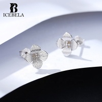 ICEBELA Bestseller S925 Sterling Silber Damen Beliebte Ohrringe Koreanischer Trendiger Kleiner Bestseller Winzige Blumen-Ohrstecker für Mädchen
