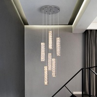Personnalisé 6 têtes simple lustre en cristal intelligent restaurant salon suspension