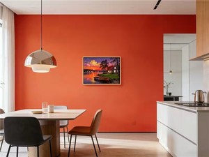 Decorazione Murale con Lago, Stampa su Tela con Cornice di un Glorioso Tramonto Sopra la Fiume Olandese - Product Image 3