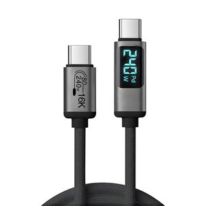 Suministro Directo <span class=keywords><strong>de</strong></span> Fábrica <span class=keywords><strong>de</strong></span> Cable <span class=keywords><strong>de</strong></span> Carga Rápida USB4.2 <span class=keywords><strong>de</strong></span> 240W, 16K, 80Gbps, Tipo-C a Tipo-C con Revestimiento <span class=keywords><strong>de</strong></span> Nailon para Teléfono, OEM ODM - Product Image 1