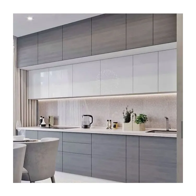 CBMMART pintu kabinet dapur pedesaan, kabinet dapur kabinet kaca dapur Modern pabrik Foshan Guangdong