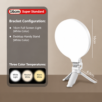 Lampe LED pleine écran portable avec mini trépied de bureau pour vlog, éclairage pour selfie, diffusion en direct et prise de vue de produits