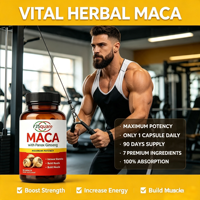 Poudre de racine de maca, 120 capsules végétales avec extrait de racine de maca noire + rouge + jaune, complément alimentaire pour hommes et femmes, OEM