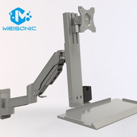 Support d'écran Meisonic T8-GA02KB-W 32 pouces, rotation à 360°, construction en alliage d'aluminium, support mural Ergotron pour ordinateur
