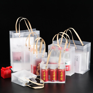 Bolsa de Regalo Transparente Esmerilada, Bolso de Mano de Plástico Transparente con Asa, Material <span class=keywords><strong>PP</strong></span> Aprobado para Estadios, Cierre de Hombro para Compras y Regalos - Product Image 6