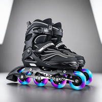 Patins à roulettes double usage route et parc, roulements silencieux et fluides, embout anti-collision robuste, roues lumineuses sans batterie pour la pratique quotidienne