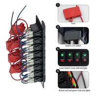 Panneau de commutation de bateau étanche à 8 gangues avec double prise USB 12v 24v et LED combinée