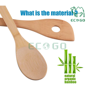 Ustensiles de cuisine en bambou avec support Cuillères en bambou pour la cuisson Spatules en bois et batterie de cuisine - Product Image 6