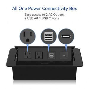 Pop-up Power Strip với <span class=keywords><strong>USB</strong></span> C Cổng lõm dây điện Vòng ổ cắm Hub kết nối Hộp máy tính để bàn phòng hội nghị Countertop pop-up - Product Image 2