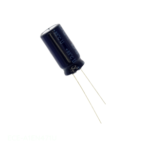 ตัวเก็บประจุแบบมีรูผ่านทางรัศมี470 uF 20% 25V ตัวเก็บประจุ ECE-A1EN471U 470 uF - Product Image 1