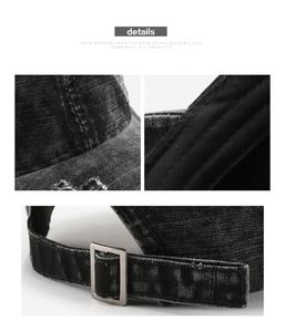 Casquette de baseball vierge à 6 panneaux en coton lavé vintage, avec logo brodé personnalisé, visière incurvée et effet vieilli, style Dad Hat, design mode - Product Image 4