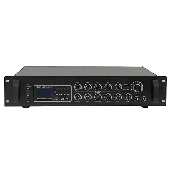 120W  PA Amplifier, Professional Audio Bluetooth USB Amplifier with Remote Control & FM Mixer