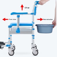 Chaise de douche et de toilette moderne pour personnes âgées, avec roulettes, pliable, pour l'assistance à la mobilité des personnes paralysées, usage domestique, classe II