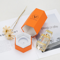 Boîte cadeau hexagonale haut de gamme en MDF et cuir PU, pour flacon de 100 ml, emballage de parfum de luxe, emballage hexagonal personnalisé