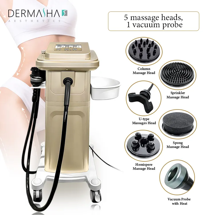 Dermasha Nieuw Ontwerp Fabriek Prijs Goud Vibratie Massage Machine Body G5 G8 Vormgeving Apparaat Cellulitis Massage Afslankapparatuur