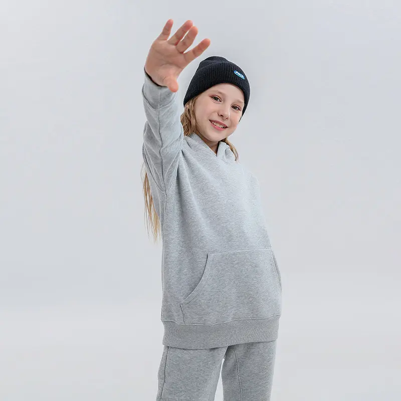 Set 2 potong pakaian olahraga anak, Set Hoodie Pullover bayi warna polos nyaman olahraga luar ruangan, Set pakaian bayi isi 2 potong