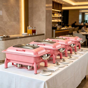 Recipiente Hidráulico Rectangular Rosa de 9L para Buffet de Hotel, Bodas de Lujo y Conservación de Calor de Sopa de Curry - Product Image 1
