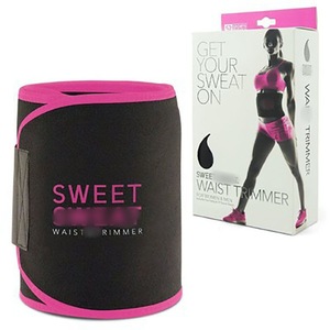 Faja Reductora de Cintura Sweet Sweat Negra con Borde Rosa, Unisex, Cinturón de Sudoración para Fitness - Product Image 1