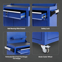 Armoire à outils industrielle à trois niveaux en acier de 1,0 mm avec logo personnalisé, fabrication OEM directe d'usine, capacité de charge de 200 kg, chariot et coffre à outils verrouillables à clé