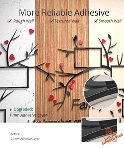 Árbol genealógico familiar, decoración de pared 3D, marco de fotos DIY, collage, pegatinas de pared acrílicas extraíbles para la sala de estar - Product Image 4