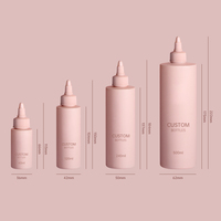 Bouteille compressible en PE avec logo personnalisé, vide, carrée, avec embout rotatif, pour huile capillaire, teinture capillaire et emballage de liquides cosmétiques