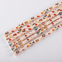 Pailles en plastique décoratives réutilisables écologiques en PP avec motifs mignons