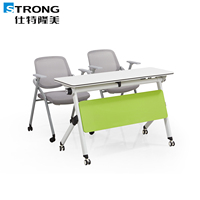 Table de formation extensible et pliable au design moderne, bureau de direction, mobilier de bureau moderne, chaises d'école certifiées