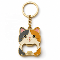 Décapsuleur porte-clés personnalisé en alliage de zinc, motifs animaux Kawaii (Chat, Grenouille, Lapin), pour bouteilles de bière, cadeau, vente en gros