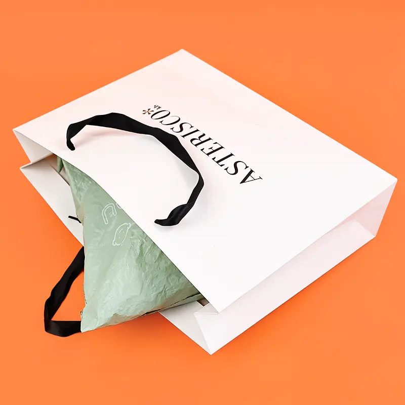 Environmental friendly White handbag customized gift bag Clothing shopping handbag