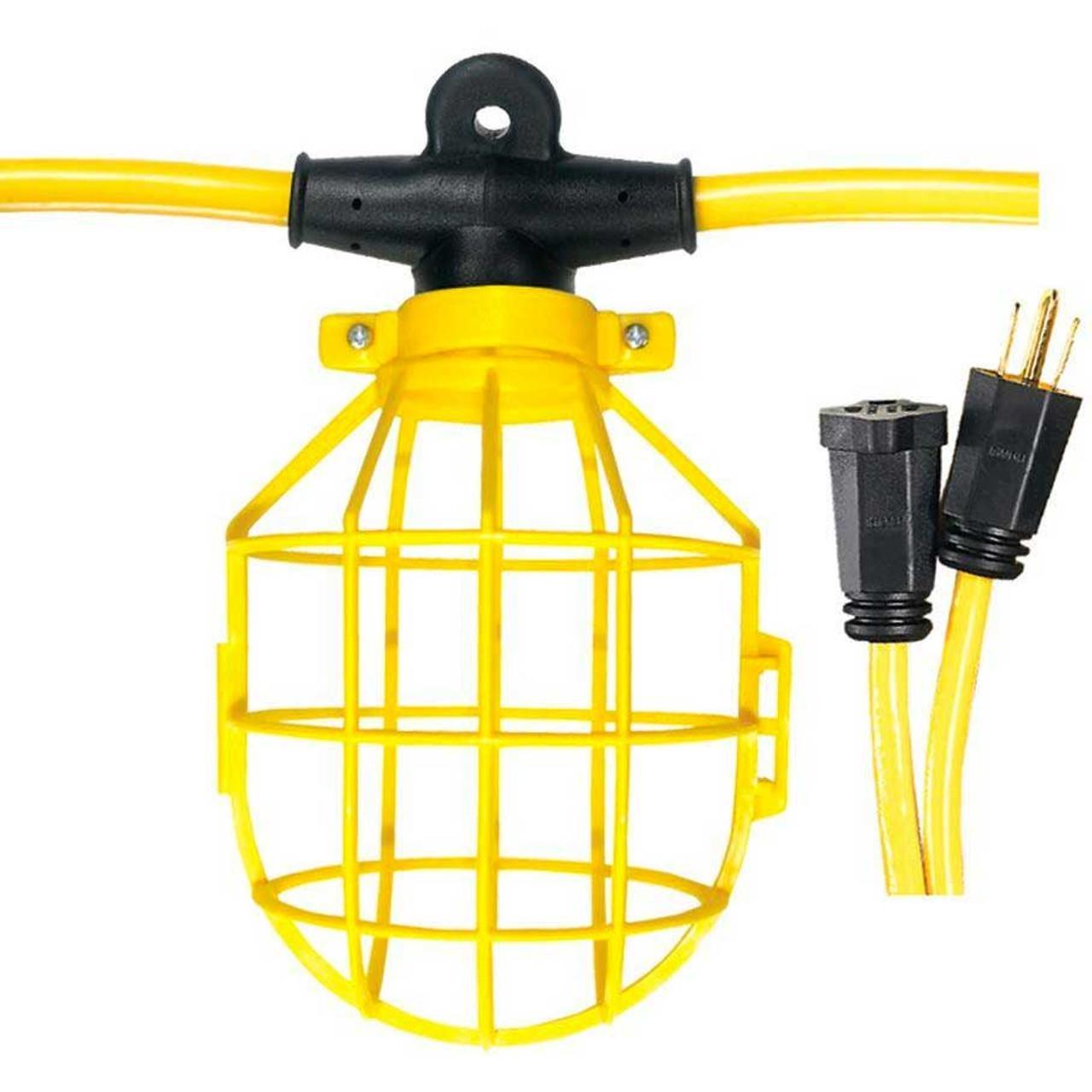 IP65 AC LED Construction String Work Lights, 9000 Lumens,Industrial Jobsite String Lights