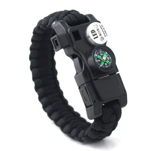 Nieuw Design Mode Heren Camping Cadeau Armbanden, Edc Nylon Paracordfermoir De Cross Custom Logo Paracord Armband Gespen