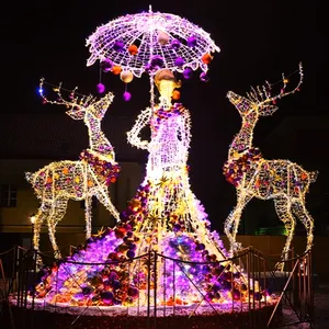 Outdoor Commercial Animal Large Deer LED Decoration Christmas Lights 3D Warm White Motif Lights