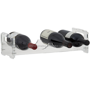 Custom Four Bottles Acrylic Wine <strong>Glass</strong> Bottle Holder <strong>Rack</strong> - Product Image 1