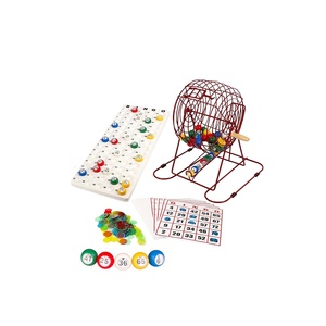 GIBBON Bộ Cờ Lô Tô Tiệc Tùng Hoàn Chỉnh Phủ Đỏ 11 Inch Bao Gồm Thẻ, 150 Chip, Chip & Bảng Chính - Product Image 3