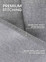 Rideau de Douche Imperméable en Faux Lin Texturé sur Mesure CF pour Hôtel et Maison avec 20 Crochets et Attache Magnétique
