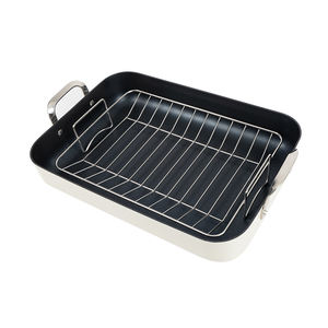 Bandeja de aluminio para asar, rejilla para freír en aire, mango de acero inoxidable, revestimiento antiadherente, base de inducción, resistente al calor, personalizable - Product Image 6