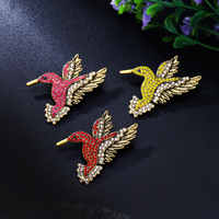 Broches Weiman en forme d'animaux mignons, oiseaux, avec cristaux et strass, broches de luxe pour femmes, plaquées or, en alliage, personnalisables, broches de créateur