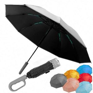 Paraguas Plegable de 3 Secciones, Resistente al Viento, 8 Varillas, Protección UV, Impresión Personalizada, Totalmente Automático, Fácil de Transportar, con Logotipo - Product Image 5
