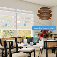 Stores zébrés intelligents motorisés en polyester pour bureaux, hôtels et extérieurs – Stores, volets et persiennes connectés avec contrôle WiFi et Alexa
