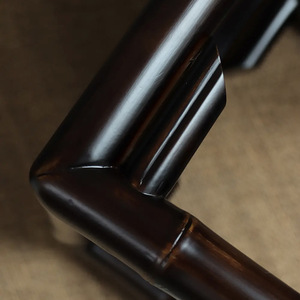 <b>Bamboo</b> Square <b>Stool</b> Ming Style Dark Color Chinese Design Handcrafted Anji Origin - Product Image 4